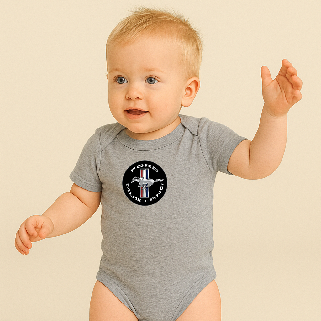 Ford Mustang Motorsport Car Baby Romper Onesie